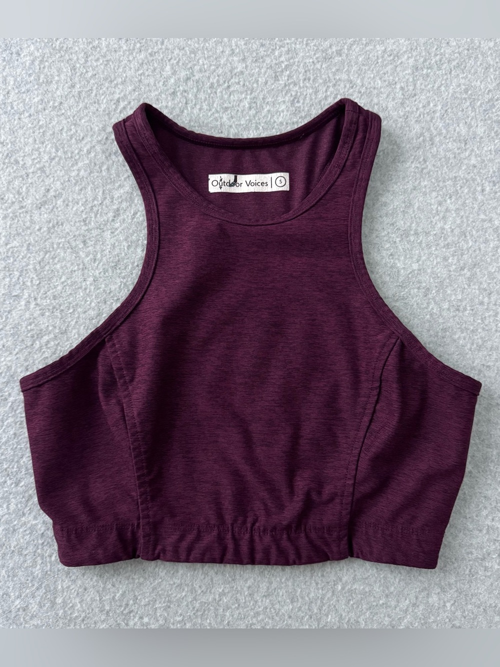 Outdoor Voices Crop Top Sports Bra Size Small Purple Burgundy Racerback Gym Run